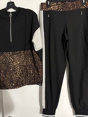 Calvin Klein Performance Black & Leopard Print Jogger Set